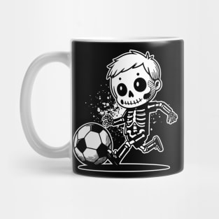 Kids Skeleton Soccer Graphic Halloween Sport Costume Mug